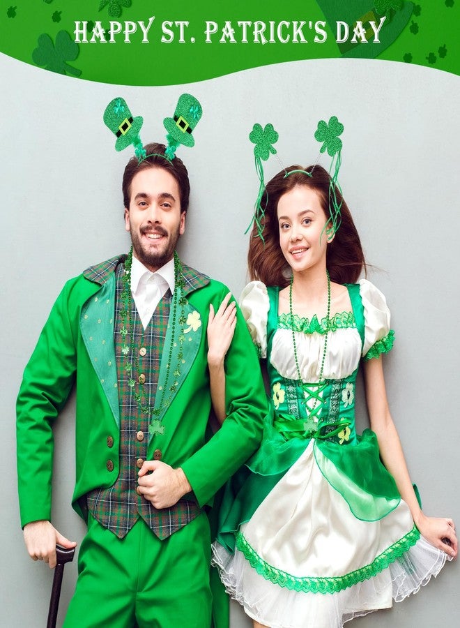FACULX 30PCS St Patricks Day Accessories Beads Necklace Green Shamrock Pom Hat Headbands, St. Patrick's Day Accessories Party Favors Set for Festivals Event Parades Irish Green Supplies Men Women - Image 5